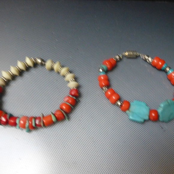 TURQUOISE ALASKA BEAR CORAL BONE BRACELETS 3 for $100 - Picture 4 of 4